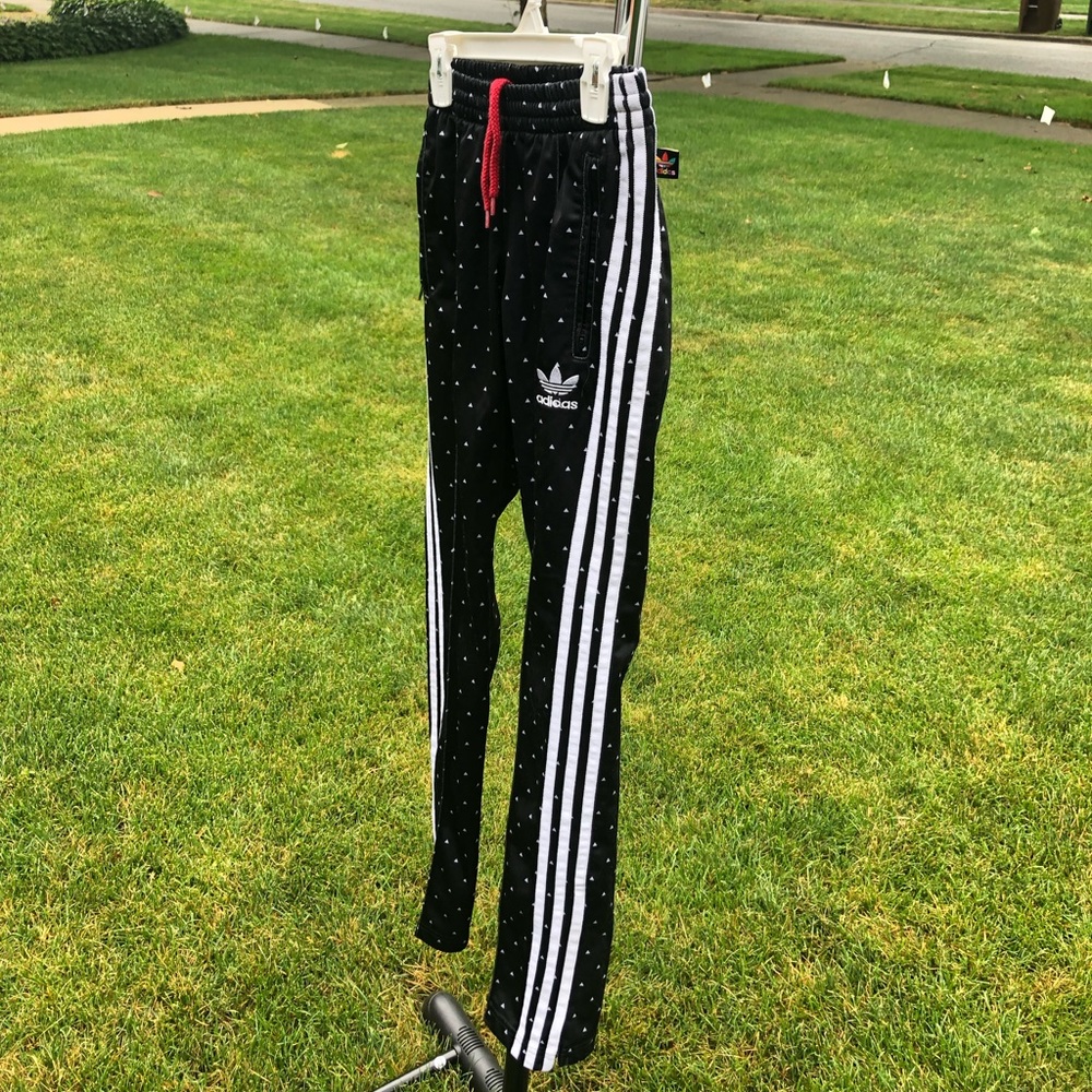Polka dot Adidas track pant, woman’s XS